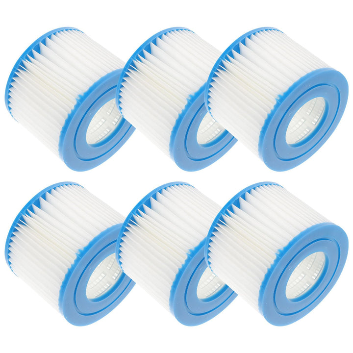 Cabilock Poolfilterkartusche Typ Vi 6 Stück aus Pet Vlies Blau