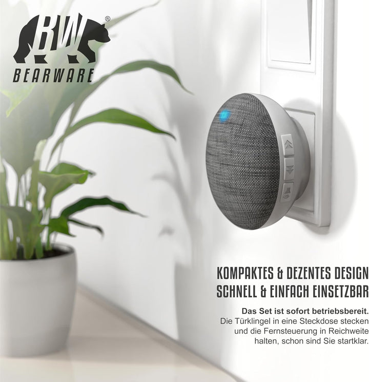 CSL - kabellose Funkklingel - Türklingel für die Steckdose - Batterielose, Wasserdichte Funkklingel
