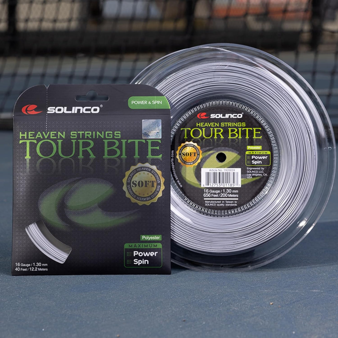 Solinco Tour Bite Soft 200M Silber Tennis Saitenrolle 200m Monofil Silber, 20