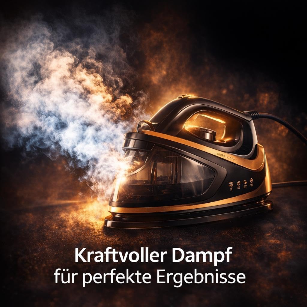 Clever Clean Dampfbügelstation Champagnergold Bügeleisen mit Wassertank