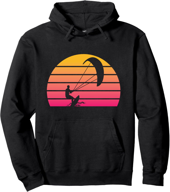 Kitesurf Kiteboarding im Retro-Stil Pullover Hoodie