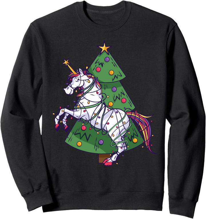 Christmas Unicorn Girls Womens Sweatshirt