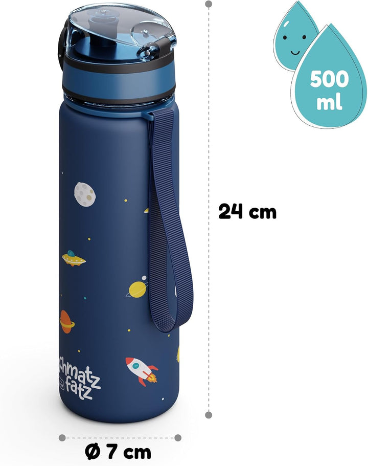 schmatzfatz Trinkflasche Kinder 500ml - Auslaufsicher, BPA-frei, 1-Klick-Verschluss, Tritan, Kinderf