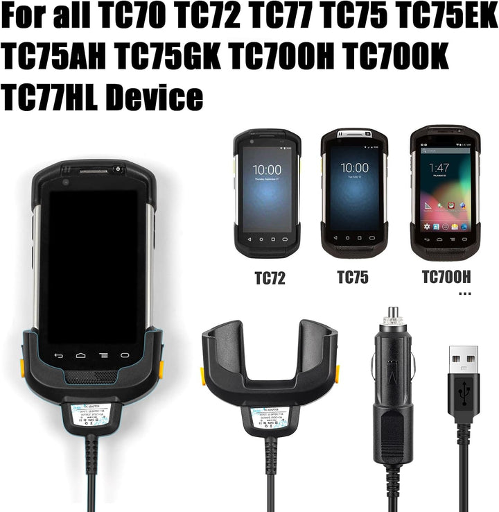 Sicimly Tc77 2-in-1 USB und Auto Schnellladekabel für Zebra Tc70 TC77 TC72 TC75 TC75X TC70X TC55 TC7