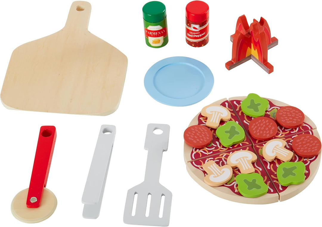 Teamson Kids My Little Helper Pizza Oven &amp; 24 pc. Accessory Set, Gray/Natural