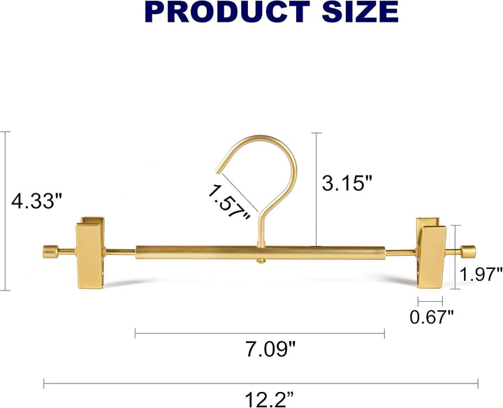 Amber Home Hochwertige Hosenbügel aus Aluminium, matt, goldfarben, 31 cm, extra glatt und langlebig,