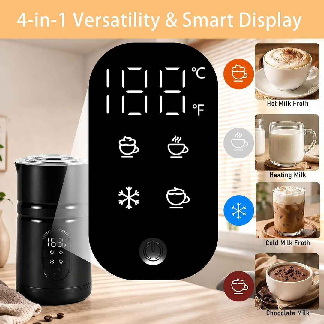 Electric Milk Frother 4-in-1 Milk Frother and Warmer 304-Stainless