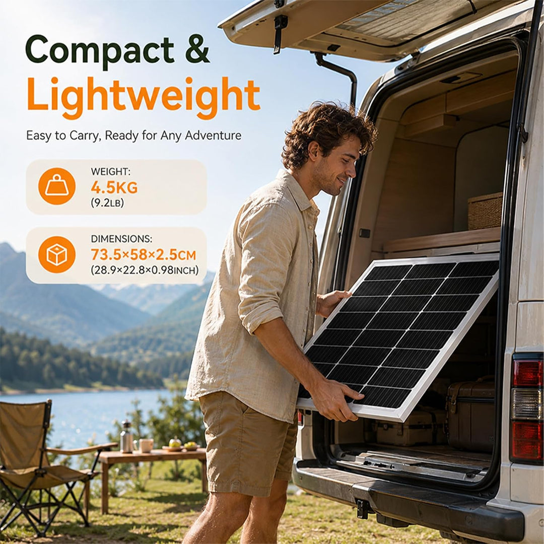 CHUBAN 80W Solarpanel 18V Monokristallines Solarmodul mit Aluminiumrahmen 80W Alurahmen, 80W Alurahm