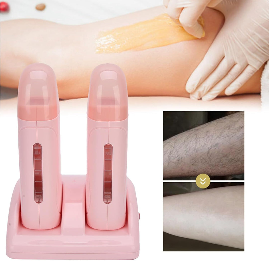Wax Warmer, Wachserhitzer zum Aufrollen mit Doppelkartuschen, Wachserhitzer zur Haarentfernung - Ros