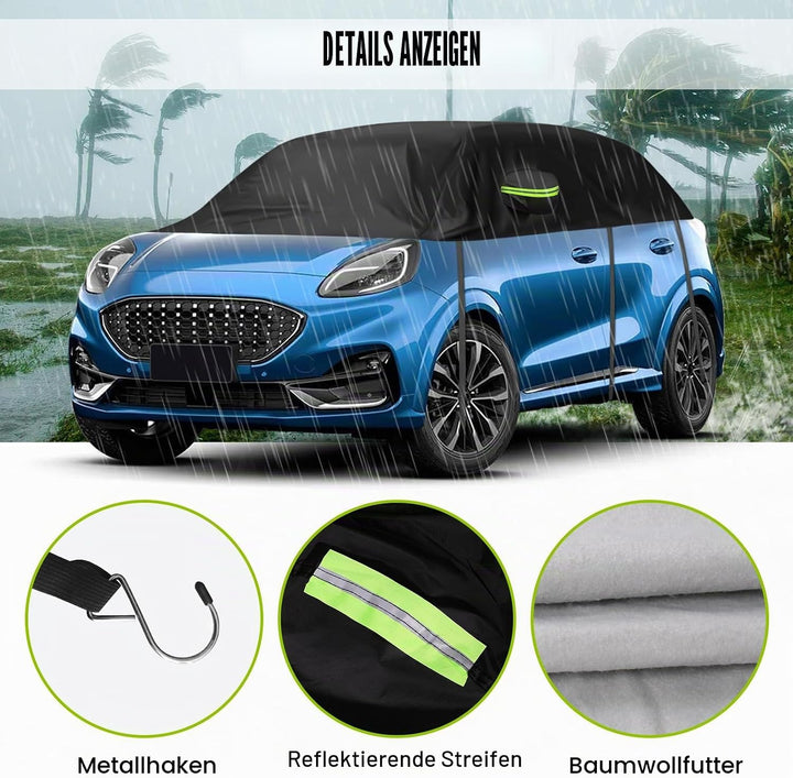 Halbe Autoabdeckung Ersatz für Ford Puma 2019-2024, Halbgarage Upgrade Verdickter Allwetter Halbabde