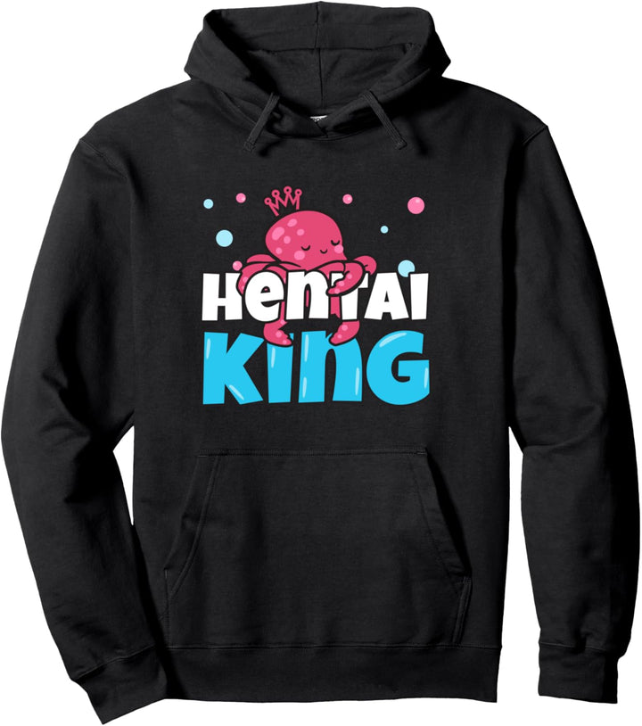 Hentai Ahegao Lewd Anime Manga I King Queen Anime Couple Pullover Hoodie