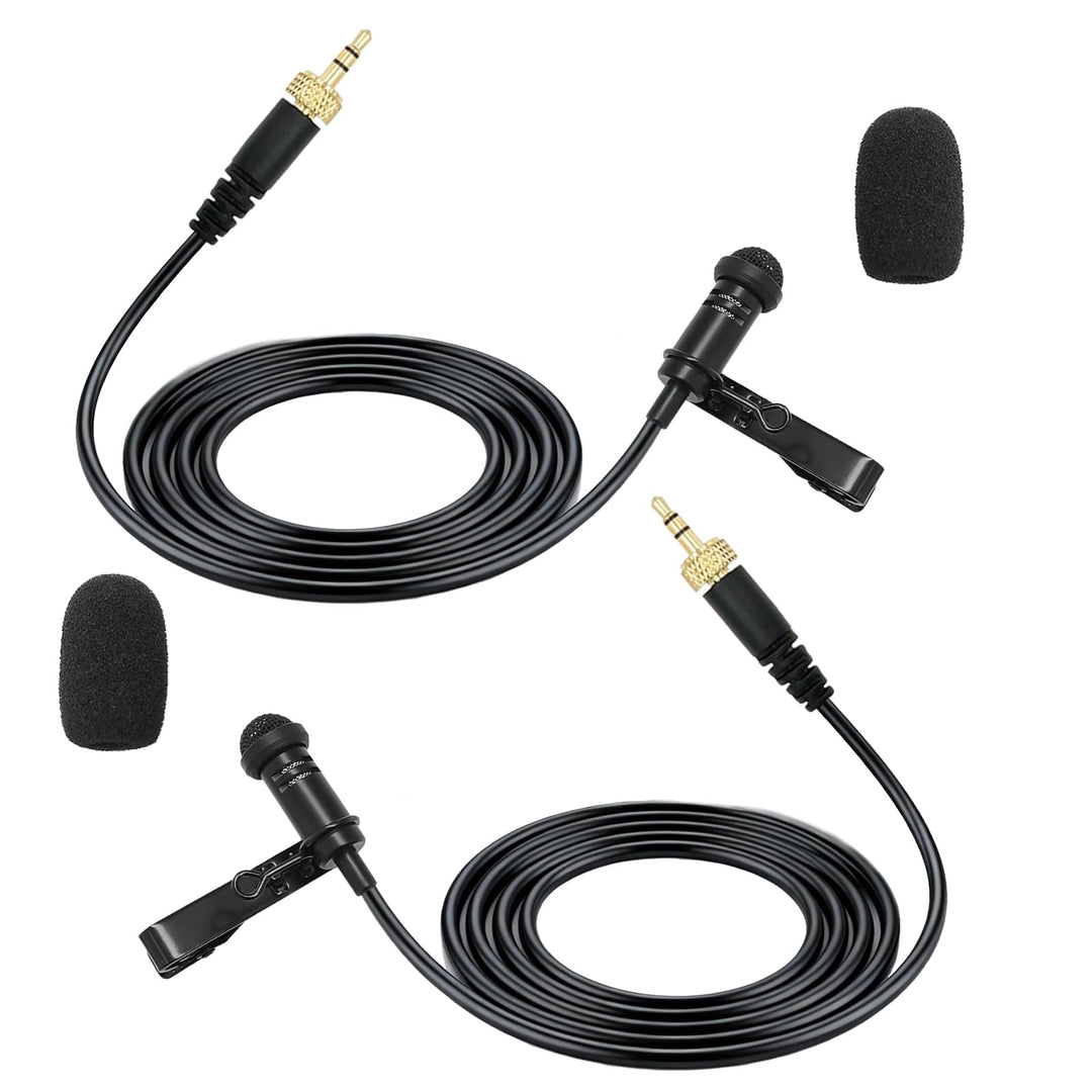 2 Pack 3,5 mm Lavalier Mikrofon Kompatibel mit Sennheiser kabellos Transmitter Omnidirektionale Kond