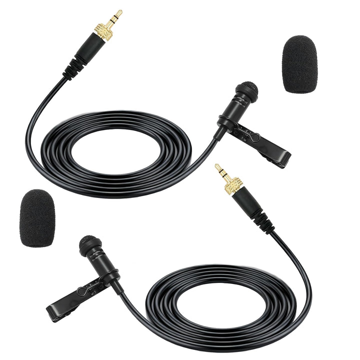 2 Pack 3,5 mm Lavalier Mikrofon Kompatibel mit Sennheiser kabellos Transmitter Omnidirektionale Kond