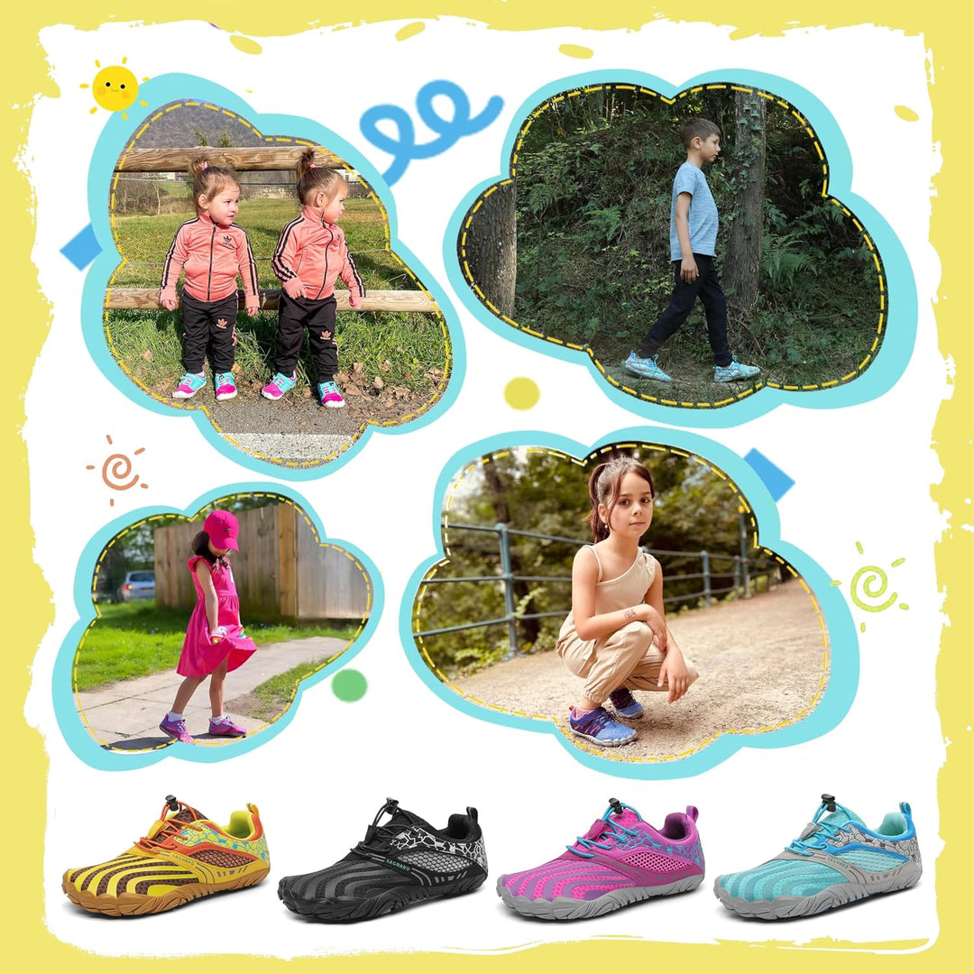 SAGUARO Barfussschuhe Kinder Outdoor Sport Barfuss Schuhe für Jungen Mädchen Gr.24-36 24 EU Gelb, 24