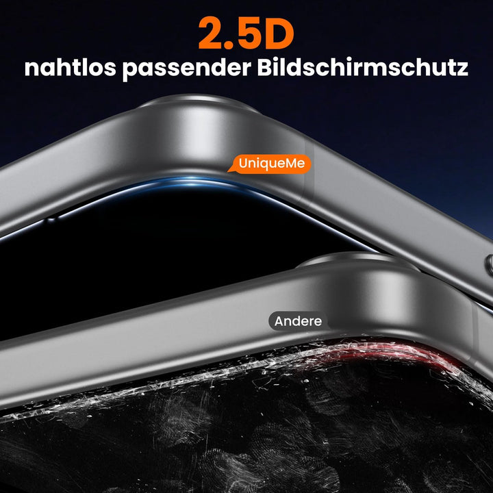 UniqueMe für 18 Pro für Panzerglas, 9H-Härte - 2 Stück Schutzfolie Transparent für iPhone I8 Pro, Tr