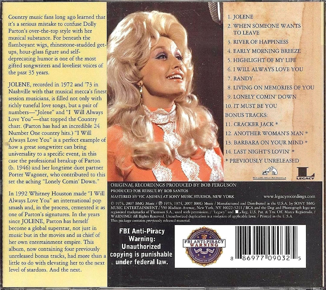 Jolene, Audio-CD