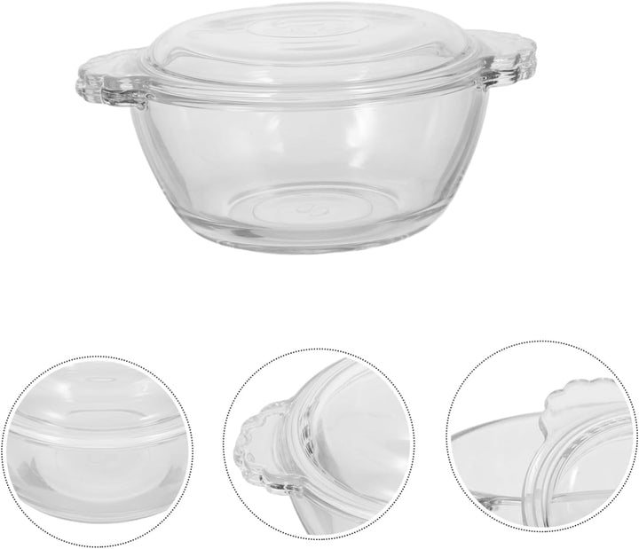 Cabilock Hitzebeständiger Glas Eierdämpfer mit Deckel 275ml für Mikrowellen Geeignet Grosser Fassung