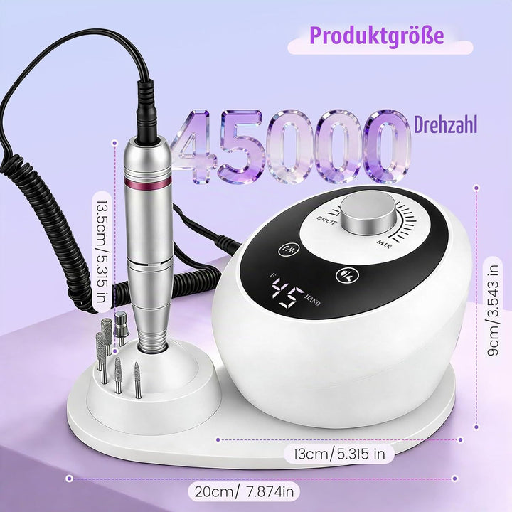Nagelfräser, Nagelfeile Elektrisch für Gelnägel, 45,000RPM Professionelle Elektrisch Nagelfräser, Ul