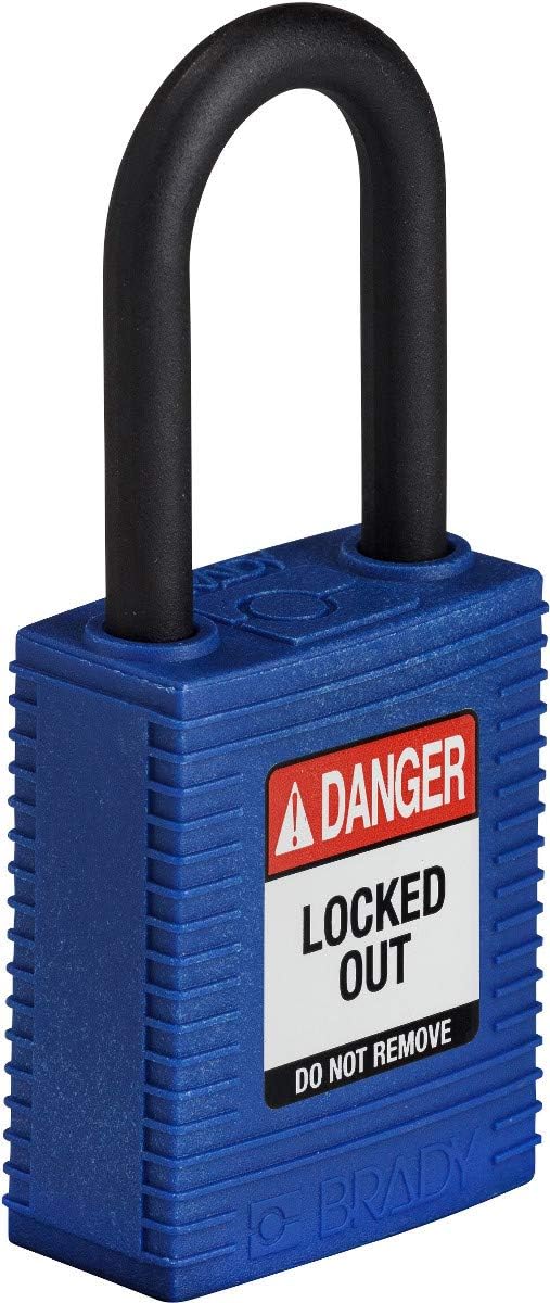 Brady (NYL-BLU-38PL-KA3PK) SafeKey Nylon Lockout-Vorhängeschloss Mit Nylon Bügel 38.00 mm Blau KA -