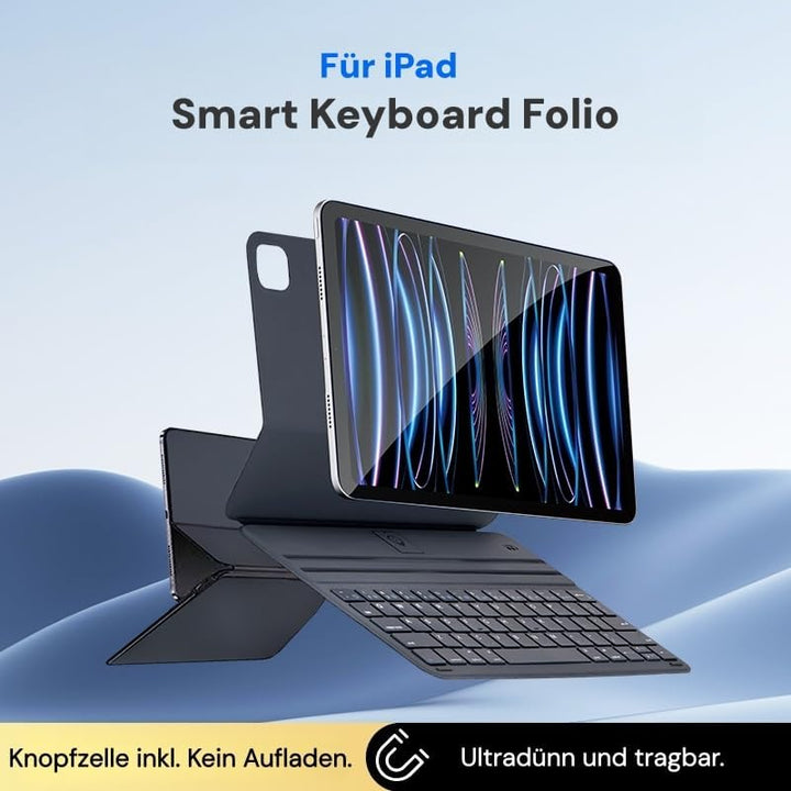 Deutsches QWERTZ-Layout Smart Keyboard Folio für iPad Pro 12,9 Zoll (3., 4., 5. 6. Gen) &amp; iPad Air 1