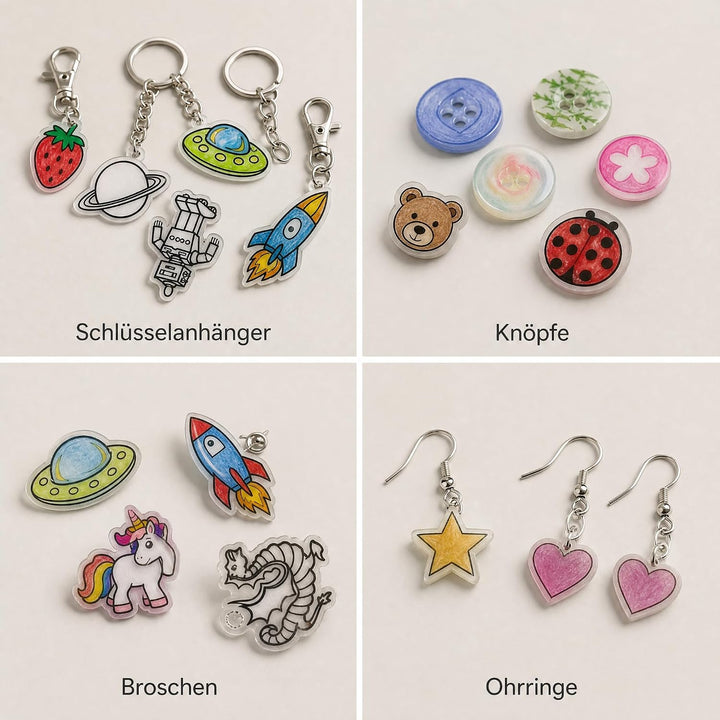 Kinearcharms 218pcs Schrumpffolie Bastelset für Kinder Style -A, Style -A