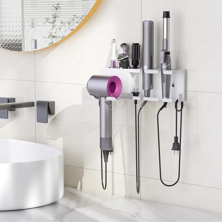 Fönhalter Ohne Bohren - Metall Wandhalterung für Dyson Airwrap, Lockenstab, Glätteisen &amp; Föhn, Stabi