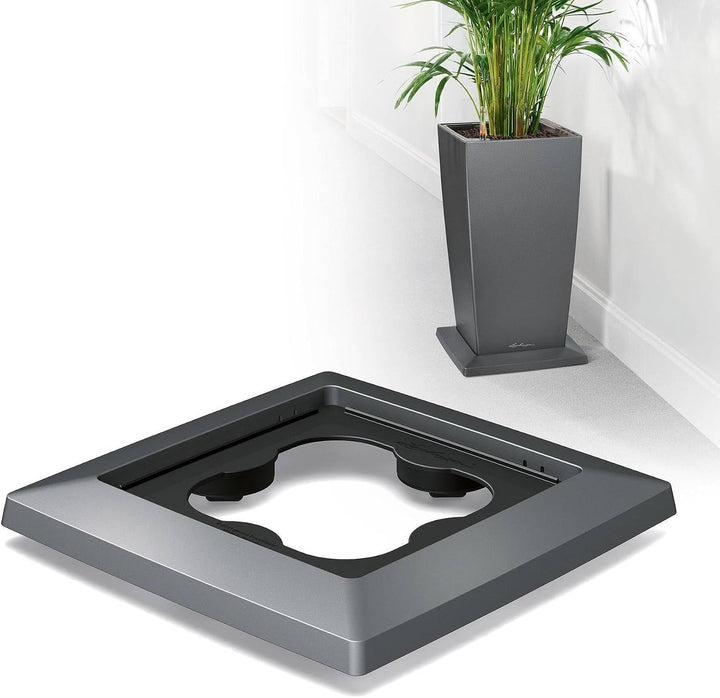 LECHUZA Rolluntersatz CUBICO 40 anthrazit metallic 13417 Anthrazit Metallic 41 x 41 x 4.5 cm Zubehör