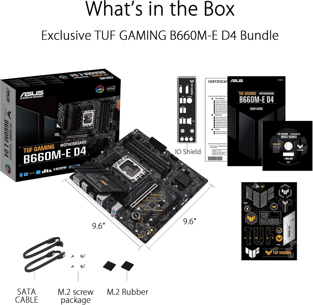 ASUS TUF GAMING B660M-E D4 Mainboard Sockel Intel LGA 1700 (Intel B660, mATX, DDR4 Speicher, PCIe 4.