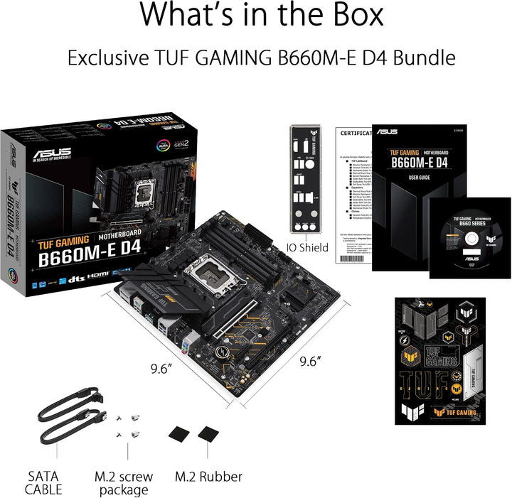 ASUS TUF GAMING B660M-E D4 Mainboard Sockel Intel LGA 1700 (Intel B660, mATX, DDR4 Speicher, PCIe 4.
