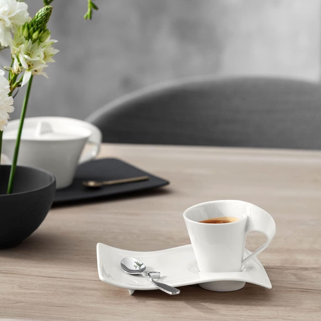 Villeroy &amp; Boch NewWave Caffè Espressotasse, 80 ml, Premium Porzellan, Weiss, 1024841425 1 Stück (1e