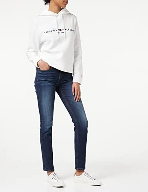 Tommy Hilfiger Damen Hoodie Heritage mit Kapuze XXS Weiss (White), XXS Wei&amp;