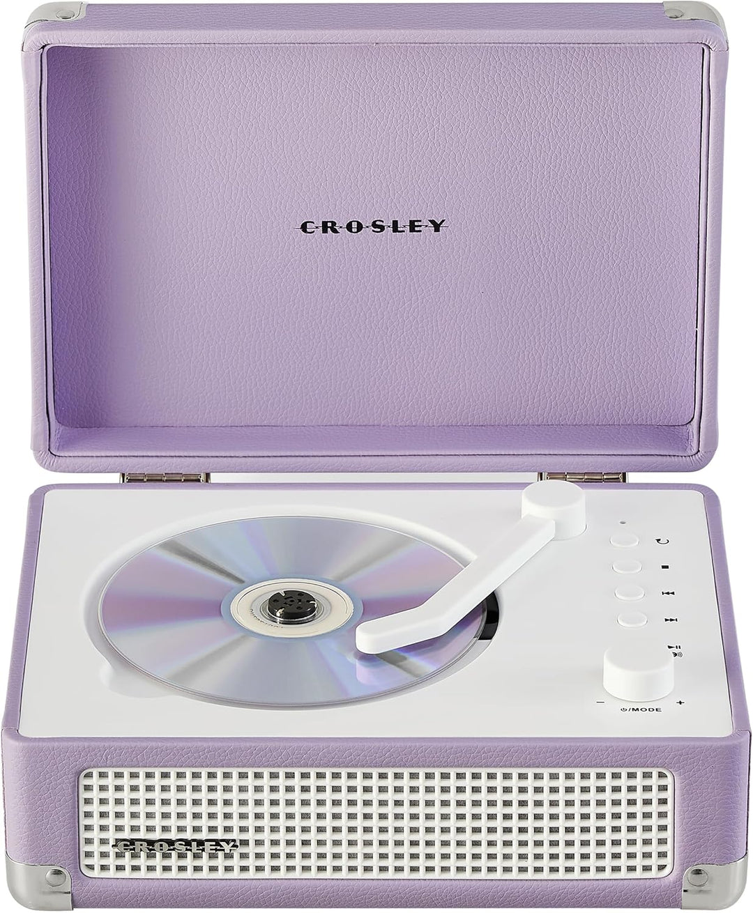 Crosley CR3505A-LN Cruiser Retro tragbarer CD-Player mit Stereo-Bluetooth-Lautsprechern und FM-Radio