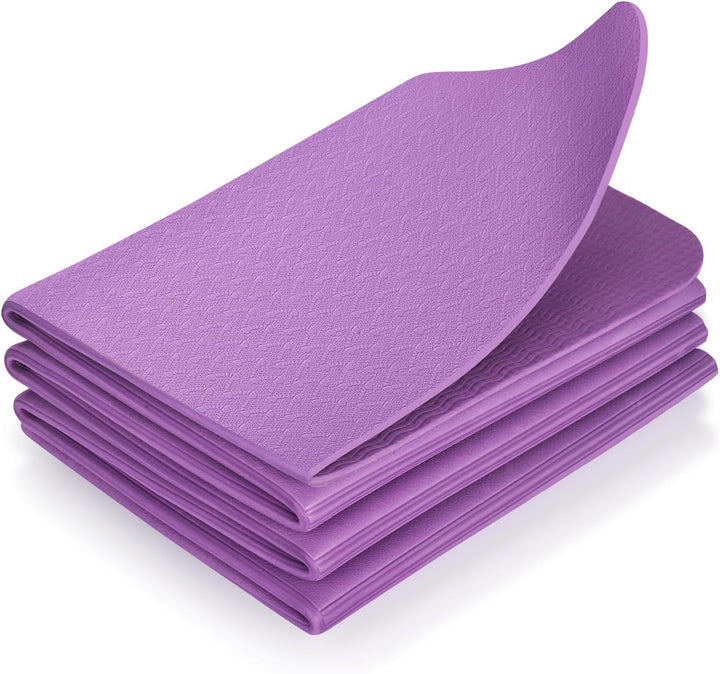 Flintronic Yogamatte Faltbar, Gymnastikmatte Rutschfest Leicht TPE, Fitnessmatte Tragbare, Sportmatt