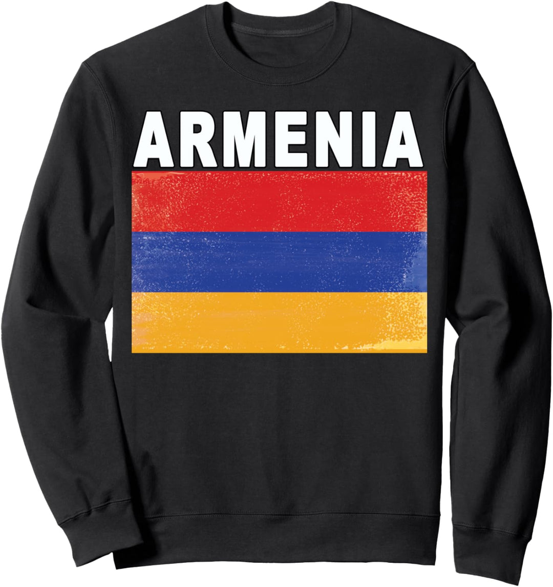 Armenian Distressed-effect National Flag Image Design Sweatshirt