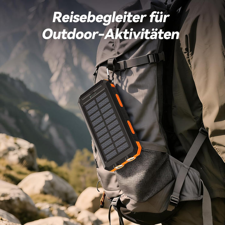 Vikeri Solar Powerbank 26800mAh, Tragbares Solarladegerät Gelb, Gelb