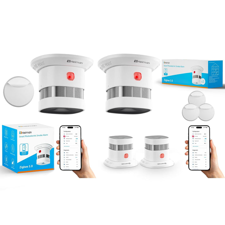 Heiman Smart Zigbee Rauchmelder HS1SA-E Plus, 4 Stück