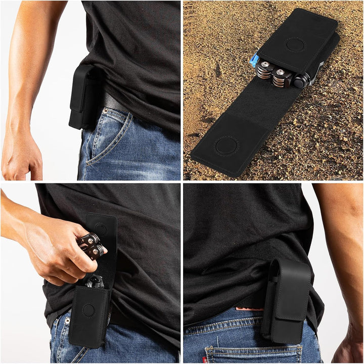 Multitool Tasche Leder, Multitool Tasche für Molle Gürtel, EDC Gürteltasche, Messertasche für Gürtel