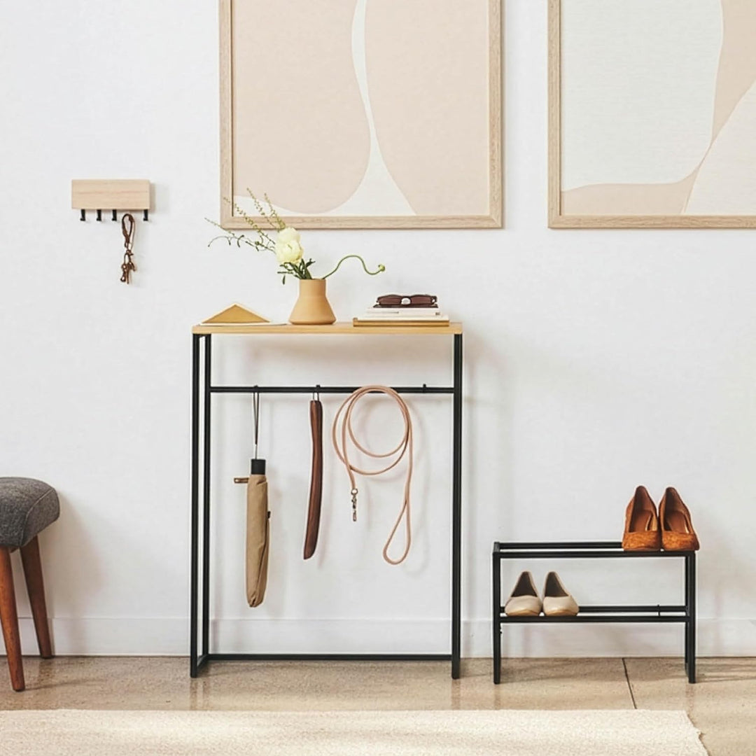 YAMAZAKI Extendable shoe rack 2 tier für Schuhe - Line - black Schwarz Single, Schwarz Single