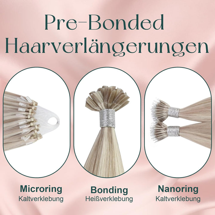 Easyouth Bonding Extensions Echthaar Blond Utip Extensions Echthaar Blond Bondings Echhtaar Extensio