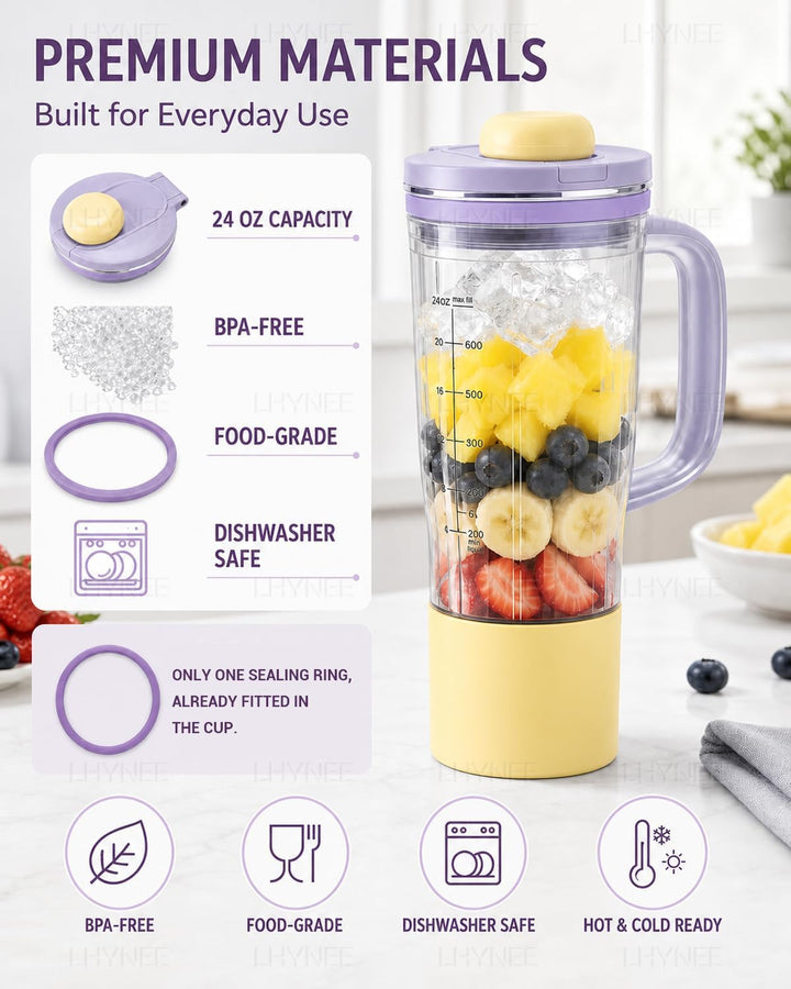 24 oz Ersatzbecher für Ninja BlendBOSS Mixer,Lila,Inkl.Zubehör, Lila