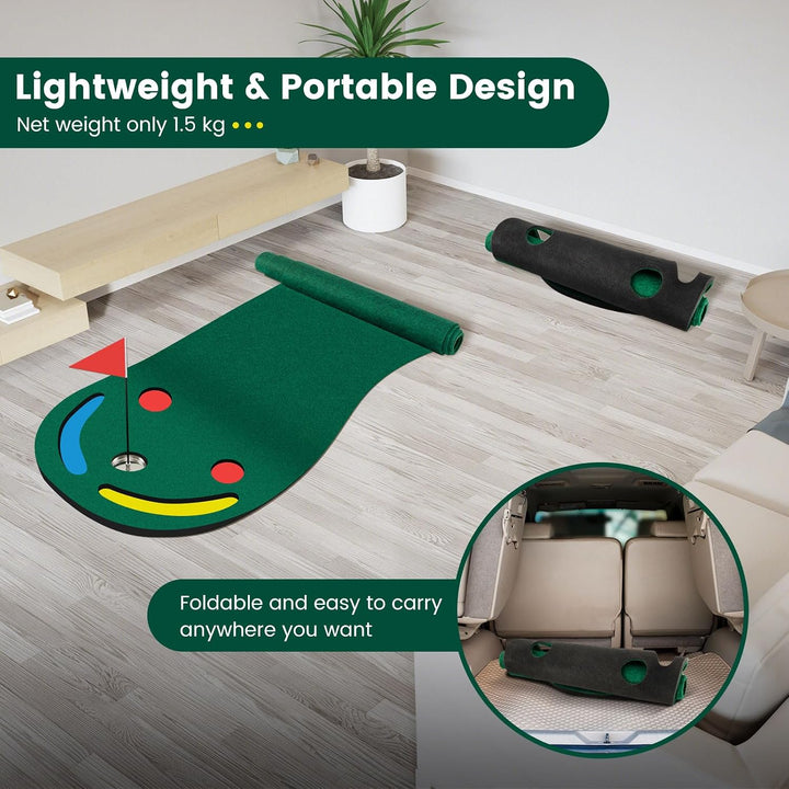 FANTASK Unisex – Erwachsene Golf Puttingmatte 300 x 96 cm (L x B) Grün, 300 x 96 cm (L x B) Grün