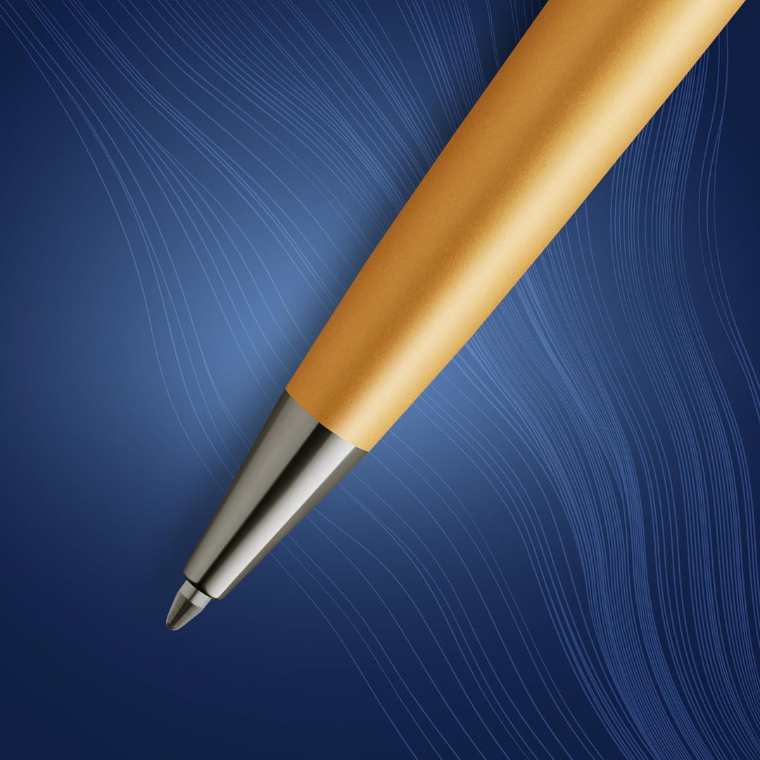 Waterman Expert Kugelschreiber | Goldfarbene Metallic-Lackierung mit Ruthenium-Zierteilen | Mittlere