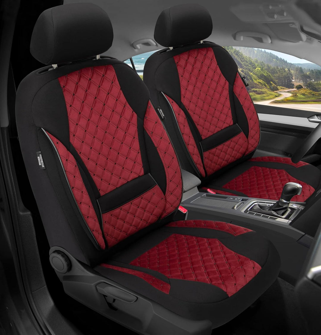 BREMER SITZBEZÜGE Mass Sitzbezüge Schonbezüge für Mercedes GLK X204 TK602 TK602 - Weinrot / Schwarz