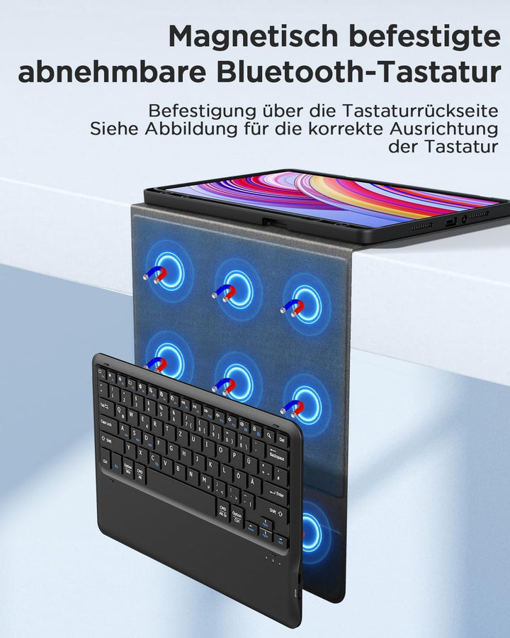 EasyAcc Tastatur Hülle Kompatibel mit Redmi Pad Pro 12.1 / Xiaomi Poco Pad 12.1 2024 mit Schutzfolie
