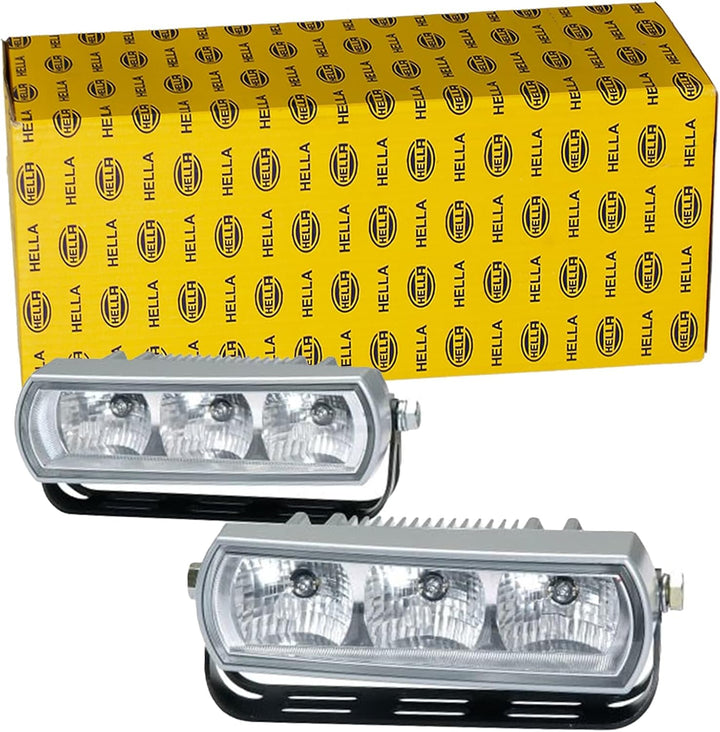 HELLA - LED-Tagfahrleuchtensatz - 24/12V - Anbau - Lichtscheibenfarbe: glasklar - Kabel: 1800mm - Fa