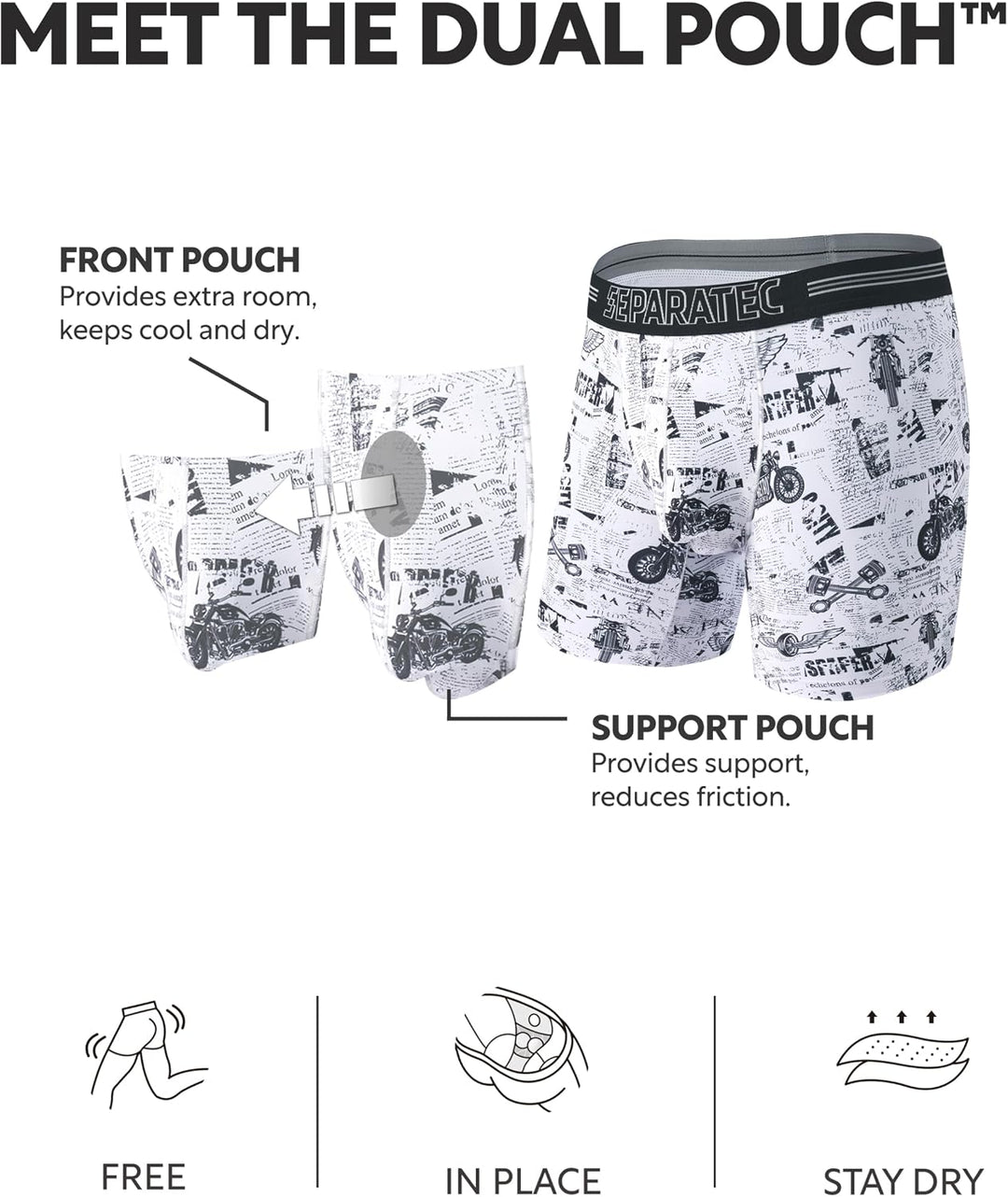 Separatec Boxershorts Herren 3er-Pack Sport Schnell trocknend Doppelbeutel Dual Pouch Unterhosen Män
