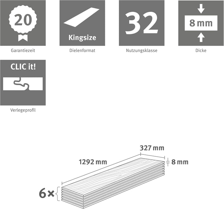EGGER NatureSense Laminat EL292F Skanderborg Eiche braun 1292x327x8mm (2,535m²) 2,535m² | Boden, 2,5