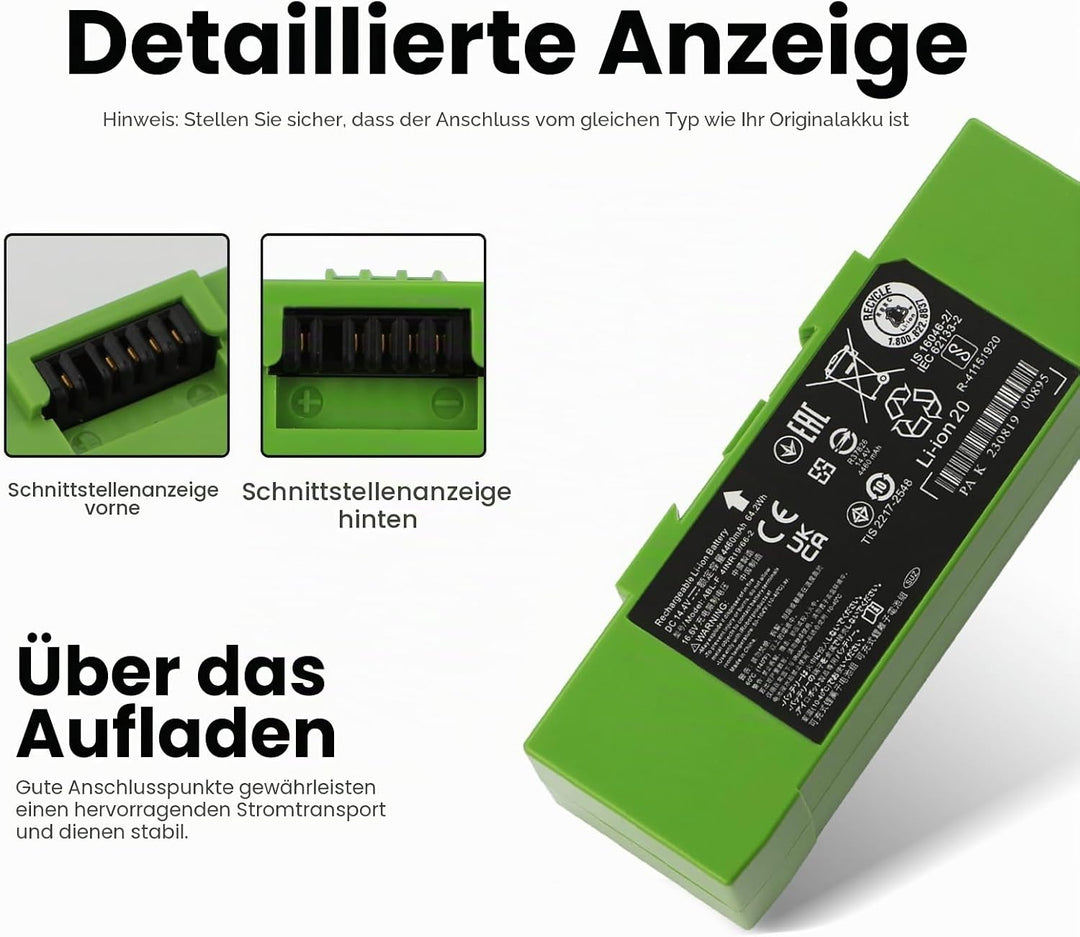 ANTIEE ABL-F Ersatzakku für iRobot Roomba i6 i4 Plus i4+ i3 i3+, ABL-F