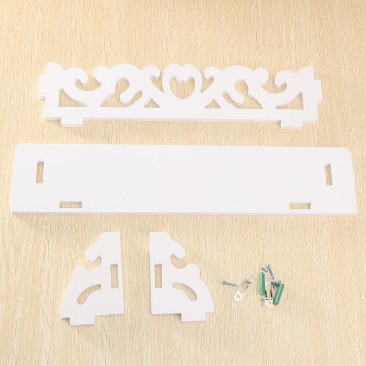 Yosoo weiss Regal Shabby Chic Filigrane Stil Cut Out Design Wandregal, Pastoral Hohl geschnitzt Wand
