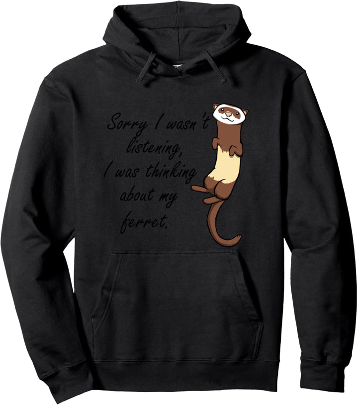 Gedanken an mein Frettchen Niedlicher Nager Spruch Pullover Hoodie